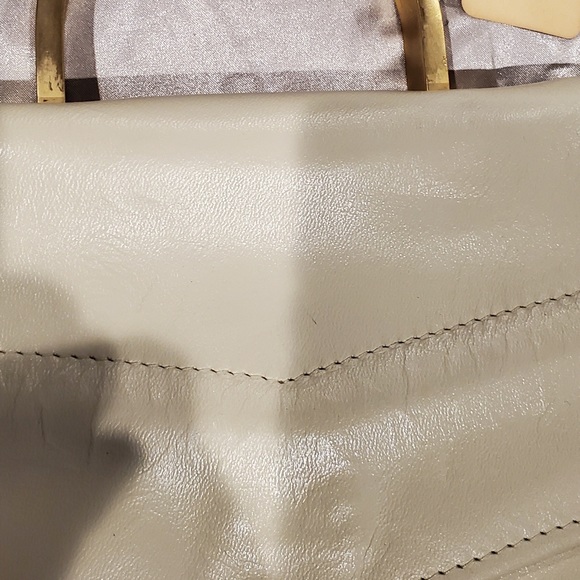 Mosseff Original bag cream with frosted gold handle 3" - Picture 4 of 8